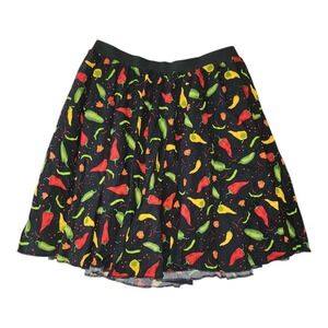 Pepper Vegetable Skirt Womens XL Black Red Green Farmers Market Science Food